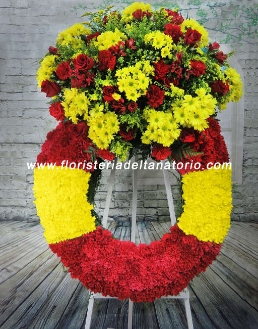 Flores para Tanatorio: Corona de Rosas, Gerberas, Anastasias