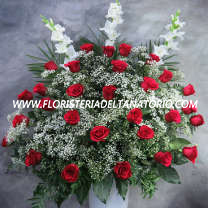 Modelo Centro floral con Rosas, Gladiolos